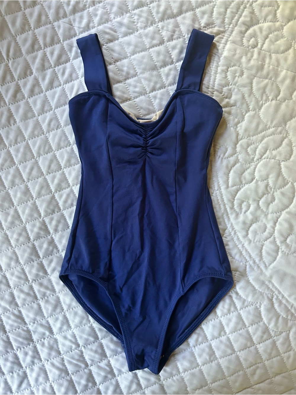 Motionwear Blue Pinch Front Leotard